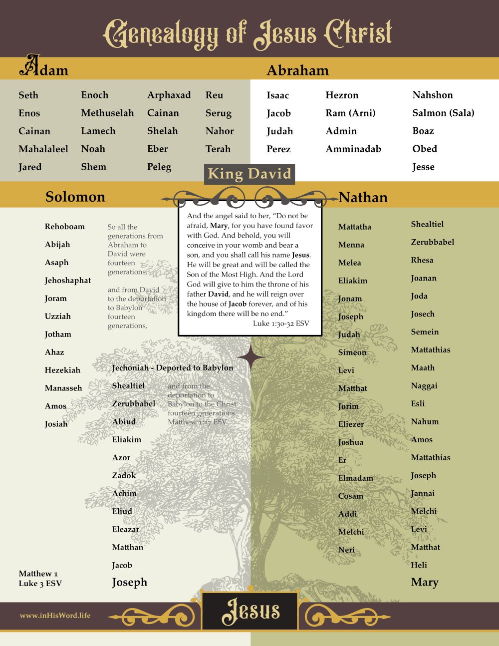 Genealogy Of Jesus Chart Pdf